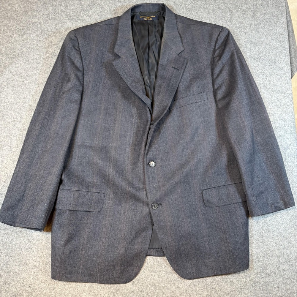 Brooks Brothers Suit Jacket Mens 46 Gray 346 Two Button Classic Fit Made In USA - Picture 2 of 10
